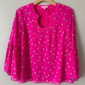 Lilly Pulitzer Pink and Gold Shirt